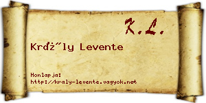 Krály Levente névjegykártya